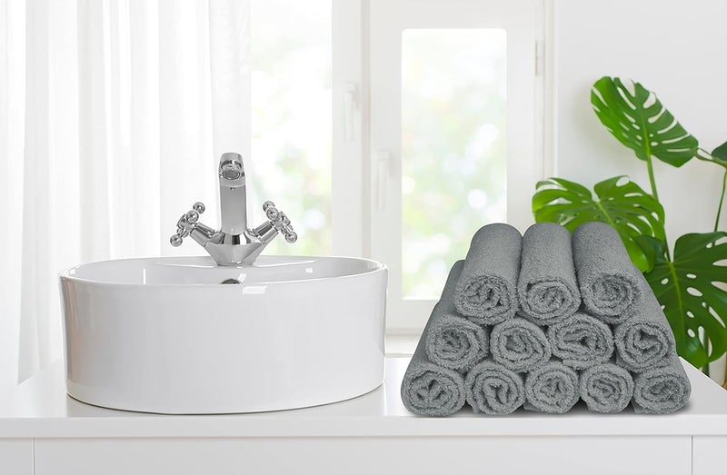 Softolle 100% Cotton Ring Spun Wash Cloths - Bulk Pack of Washcloths - 12x12 Inches - Wash Cloth for Face, Highly Absorbent, Soft and Face Towels (White/L.Grey/D.Grey/Black, 24 Pack) - Image 4